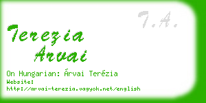 terezia arvai business card